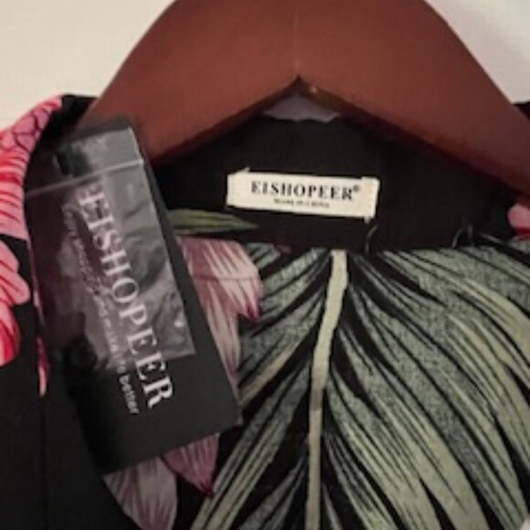 Floral Black Casual Button Down Shirt - Picture 3 of 6